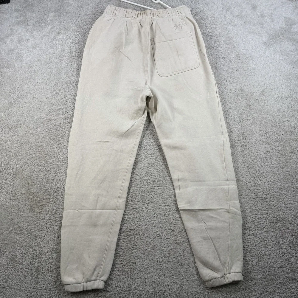 Air Jordan Joggers Mens Small Cream Fleece Jumpman Drawstring Gym Sweatpants